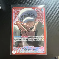 Trafalgar Law Alternate Art Leader Red One Piece TCG OP14-001 Azure Sea's Seven - Image 1
