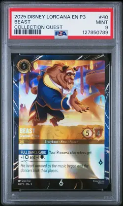 Beast 40/P3 Lorcana Card Disney Park Promo 2025 Fabled Collection Quest PSA 9 - Image 1