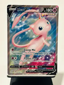 Pokemon TCG Mew V Full Art Holo Ultra Rare Card 250/264 Fusion Strike NM - Image 1