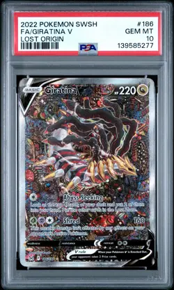2022 POKEMON SWORD & SHIELD LOST ORIGIN #186 FULL ART/GIRATINA V PSA 10 - Image 1