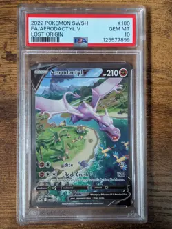 Pokemon Lost Origin Aerodactyl V 180/196 - PSA 10 Gem Mint - Image 1