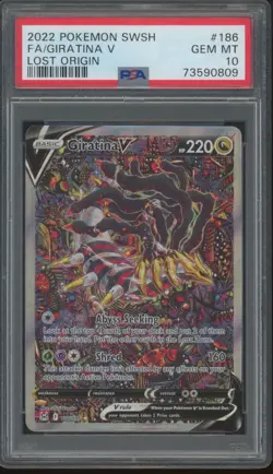 2022 Pokemon SWSH Lost Origin Full Art #186 Giratina V Gem Mint PSA 10 - Image 1