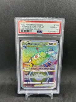 PSA 10 Magnezone VSTAR 198 2022 Pokemon SWSH Lost Origin Secret Rainbow Rare - Image 1