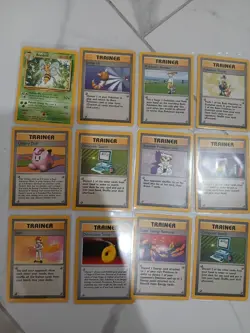 Pokemon TCG Base Set Holo Rare Card Lot 12 - Trainers + 1999 Mint Pack Fresh - Image 1