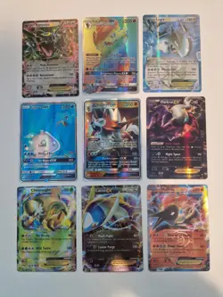 Pokemon EX/VMAX Card Bundle (9) - Rayquaza Lugia Lycanroc - PRXY Fan Display - Image 1