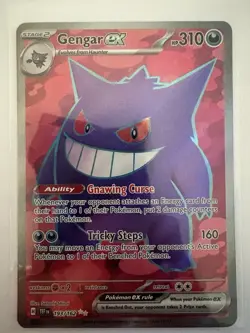 Pokemon Gengar EX TCG Full Art Ultra Rare Holo Card 193/162 Temporal Forces - Image 1