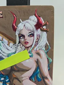 MTG Mountain Yamato One Piece Waifu Alter Art Hand Painted Signed by BAZAYO - Image 2