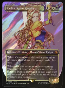 Celes, Rune Knight (Borderless) (Surge Foil) - Commander: FINAL FANTASY MTG 0209 - Image 1
