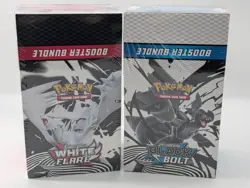 Pokemon SV10.5 Black Bolt & White Flare SEALED LOT 2 Booster Bundle Display Case - Image 1