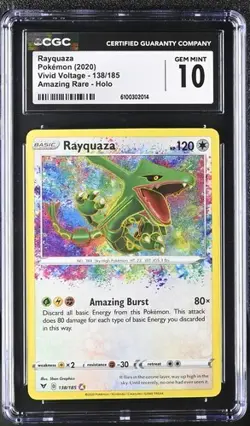 Pokemon TCG RAYQUAZA 138/185 CGC Gem Mint 10 VIVID VOLTAGE AMAZING RARE - Image 1