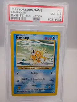 Pokemon Base Set Magikarp 035/102 PSA 8 Regular English 1999 - Image 1