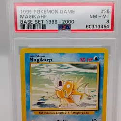 Pokemon Base Set Magikarp 035/102 PSA 8 Regular English 1999 - Image 2