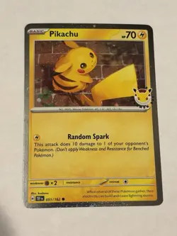 Pikachu 2026 Pokemon Day Stamp - 051/162 - Temporal Forces - Promo Cosmos Holo - Image 1