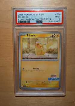 Pokemon Pikachu 2025 Illustration Contest 2024 Promo Psa 9 - Image 1
