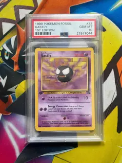 PSA 10 Gastly 33/62 1st Edition Fossil Non Holo Pokemon Card - Image 1