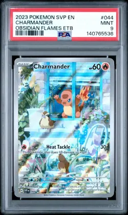 2023 POKEMON OBSIDIAN FLAMES ETB PROMO #044 CHARMANDER PSA 9 - Image 1
