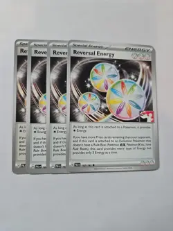 4x Reversal Energy Play! Pokemon Prize Pack Series Non Holo Playset Paldea - Image 1