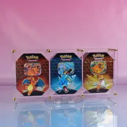 3 TINS IM ACRYL CASE POKEMON HIDDEN FATES 2019 ENGLISH OVP SEALED - Image 1