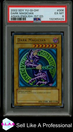 DARK MAGICIAN ASIAN-ENGLISH-1ST ED. YU-GI-OH! STARTER DECK: YUGI 2002 006 PSA 6 - Image 1