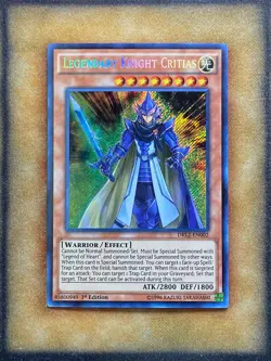Yugioh Legendary Knight Critias DRL2-EN002 Secret Rare 1st Ed NM - Image 1