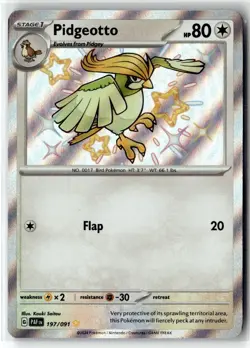 Pidgeotto ⭐ 197/091 Holo Shiny Rare Paldean Fates 2024 Pokemon NM - Image 1
