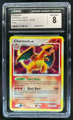 2007 Pokemon Diamond & Pearl Secret Wonders Charizard Holo #3/132 CGC 8 - Image 1