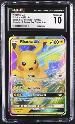 2019 Pokemon Black Star Promos Pikachu GX & Eevee Collection SM 232 CGC 10 - Image 1