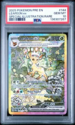 2025 Pokemon Pre En Special Illustration Rare #144 Leafeon ex PSA 10 GEM MINT - Image 1