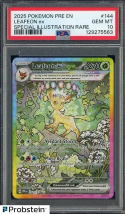 2025 Pokemon PRE EN Special Illustration Rare #144 Leafeon Ex PSA 10 GEM MINT - Image 1