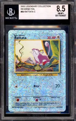 BGS 8.5 NM MINT+ 2002 Rattata Reverse Holo 89/110 Legendary Collection - PSA 8/9 - Image 1