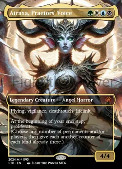 Atraxa Praetors' Voice Borderless Style Card for EDH and Playtest - Image 1