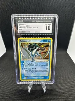 Pokemon Unseen Forces Suicune Gold Star #115 Holo Card - Image 1