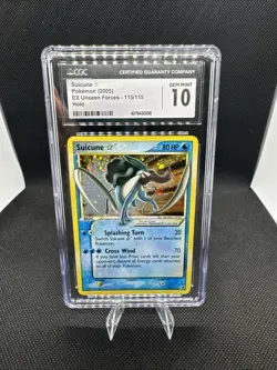 Pokemon Unseen Forces Suicune Gold Star #115 Holo Card - Image 2