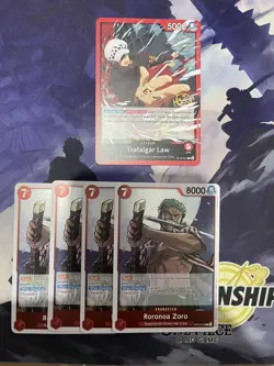 One Piece TCG Card Game - Trafalgar Law OP14 & Zoro pLayset - Image 1