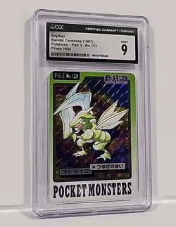 CGC 9 Scyther 123 Holo Prism Pokemon 1997 Bandai Carddass Japanese Card Graded - Image 1