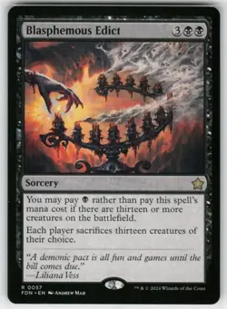 1x MTG Blasphemous Edict - Foundations Rare! NM Mint! Ships fast - Image 1