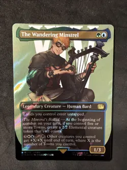 The Wandering Minstrel (Borderless) (Surge Foil) #548 NM Final Fantasy Magic MTG - Image 1