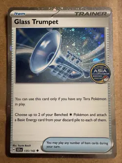 Pokemon Asia Chamionship Series 2023 Stellar Crown Glass Trumpet 135/142 - Image 2