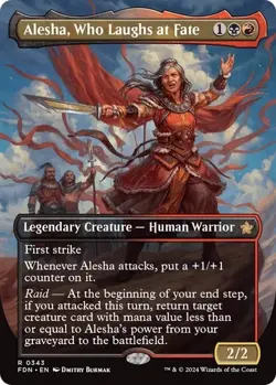 MTG Alesha, Who Laughs at Fate Borderless - Foundations #343 NM/M - Image 1