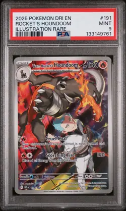 2025 POKEMON DRI ILLUSTRATION RARE #191 TEAM ROCKET'S HOUNDOOM PSA 9 - Image 1