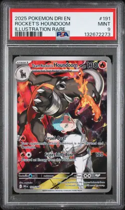 2025 POKEMON DRI ILLUSTRATION RARE #191 TEAM ROCKET'S HOUNDOOM PSA 9 - Image 1