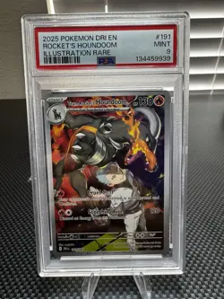 2025 POKEMON DRI ILLUSTRATION RARE #191 TEAM ROCKET'S HOUNDOOM PSA 9 - Image 1