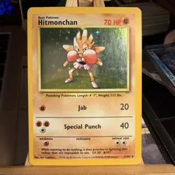 Hitmonchan 7/102 Base Set Holo Rare Unlimited WOTC Pokemon TCG NM/LP - Image 1
