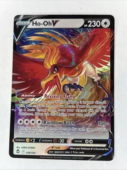 Ho-Oh V 140/195 Pokemon SWSH12: Silver Tempest Holo Ultra Rare NM - Image 1