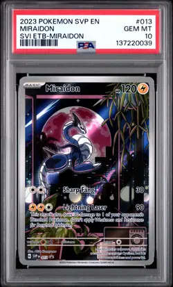 2023 POKEMON SVP EN-SV SCARLET & VIOLET ETB PROMO #013 MIRAIDON PSA 10 - Image 1