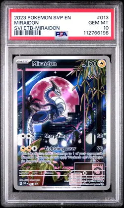 2023 POKEMON SVP EN-SV SCARLET & VIOLET ETB PROMO #013 MIRAIDON PSA 10 - Image 1