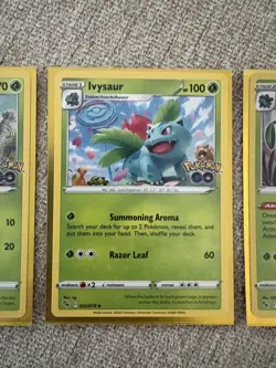 Bulbasaur Ivysaur Venusaur Pokemon Go Cards - Holo Rare Complete Evolution - Image 2