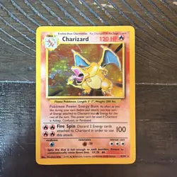 Pokemon TCG Charizard 4/102 Base Set Unlimited Holo Rare Card Vintage 1999 LP - Image 1