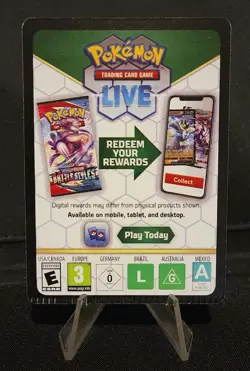 Crimped Pokemon Code Card - Black - Image 1