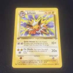 1st Edition Jolteon 20/64 Jungle Set Non Holo Rare Vintage 1999 Pokemon Card- NM - Image 1